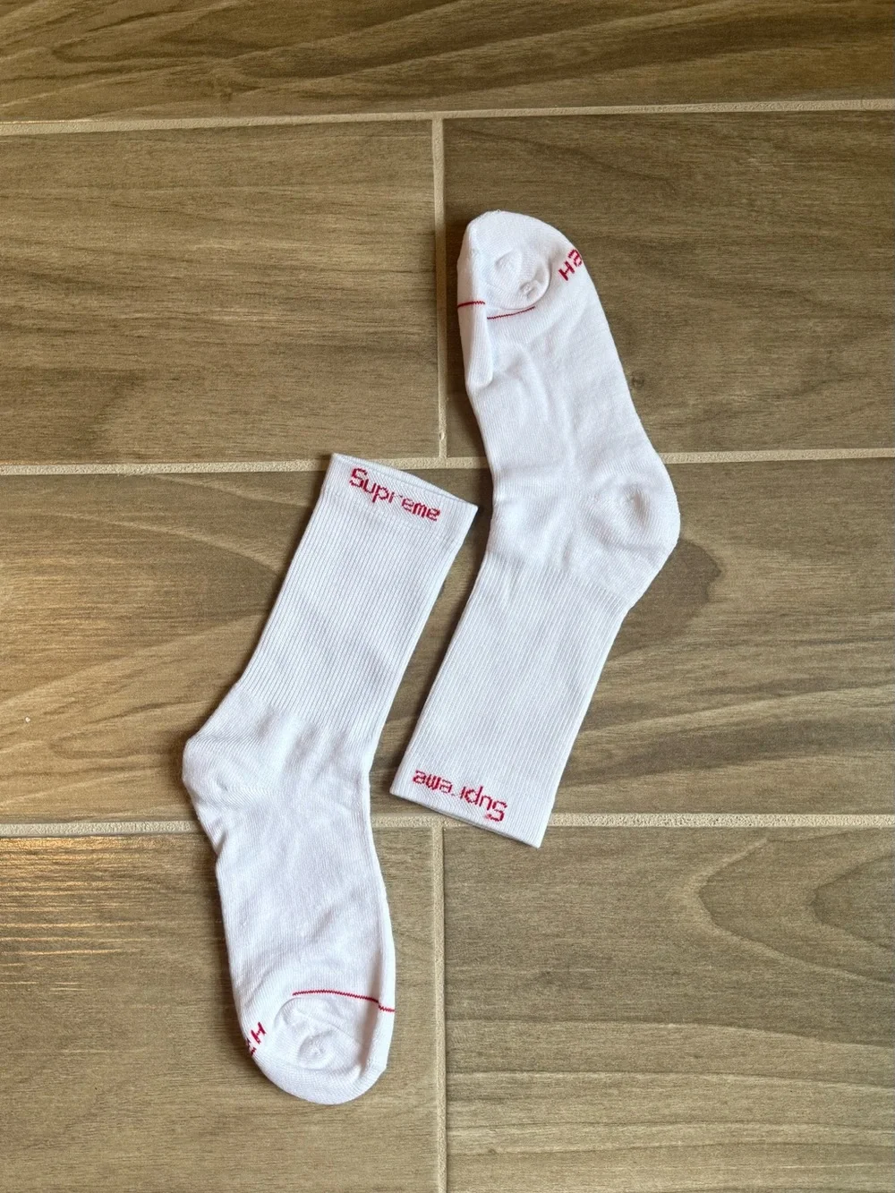 White Supreme Crew Socks - 4 Pack